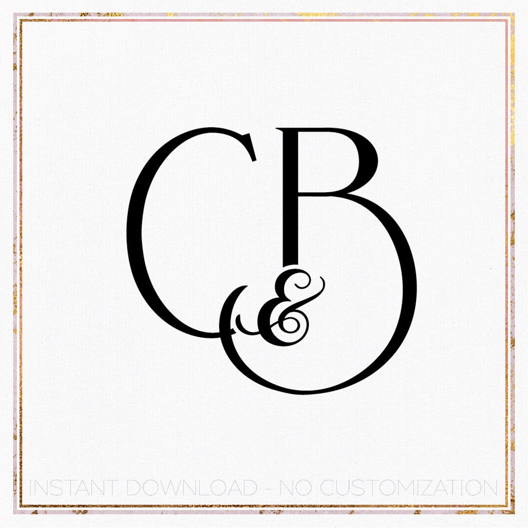Minimalist Wedding Monogram Logo, Initial CB Design (digital Download ...