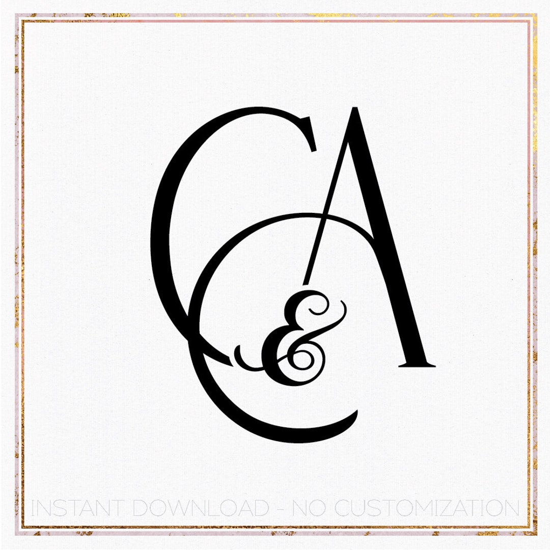 Minimalist Wedding Monogram, Initial Logo Design (digital Download CA ...