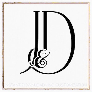 Minimalistisk bröllopsinitiallogotyp, modernt monogram JD, DJ