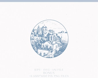 logo écusson de mariage vintage, conception de ville côtière (téléchargement numérique)