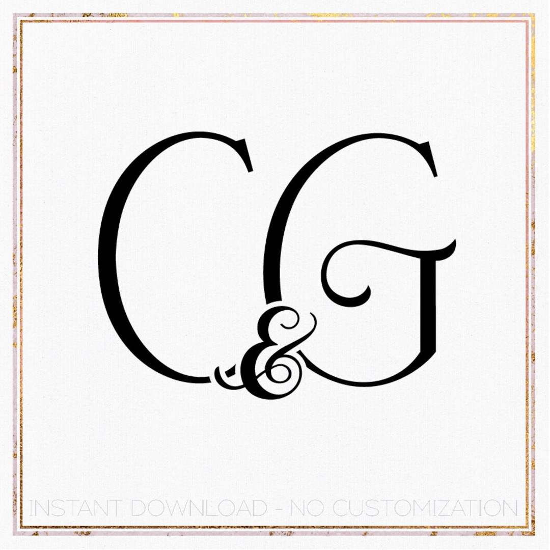Minimalist Wedding Monogram, Initial Logo Design CG GC (digital ...