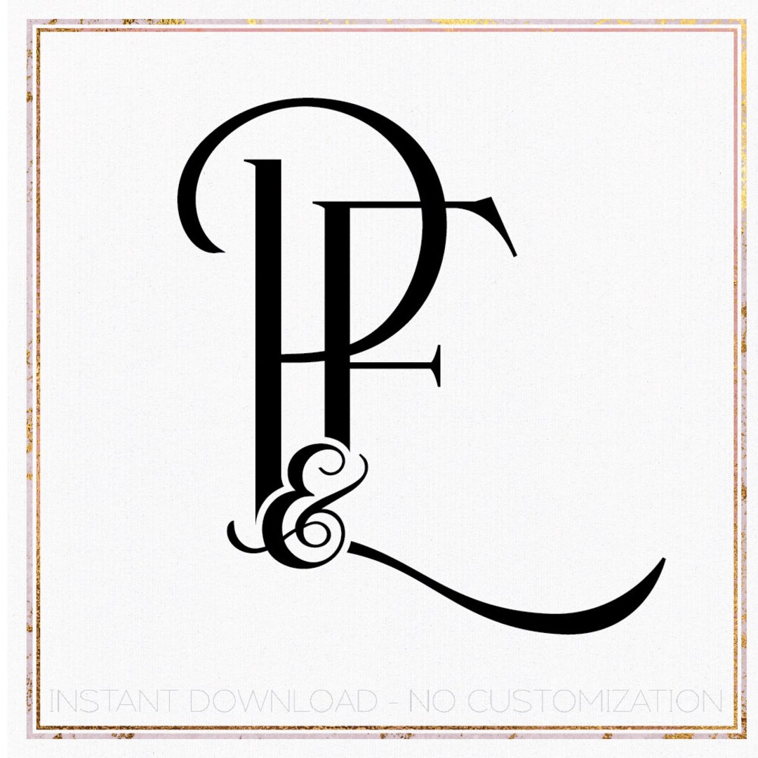 Minimalist Wedding Monogram Logo, PE Initial Design (digital Download ...