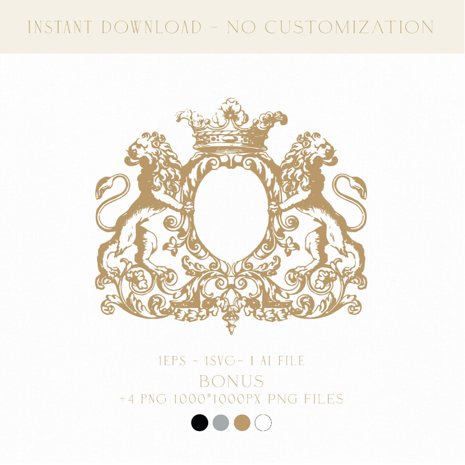 Heraldry Monogram Crest, Antiqued Family Coat of Arms (digital Download ...