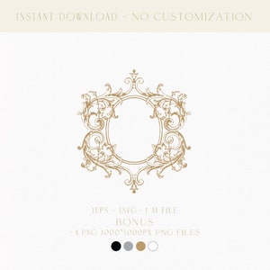 Vintage Wedding Monogram Digital Download, Crest for Unique Wedding Invitations,  Unique Wedding Favors, Guestbook, Personalized Candle Gift