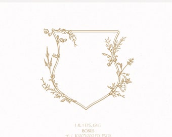 Elegant Floral Wedding Crest Monogram (digital Download) - Etsy