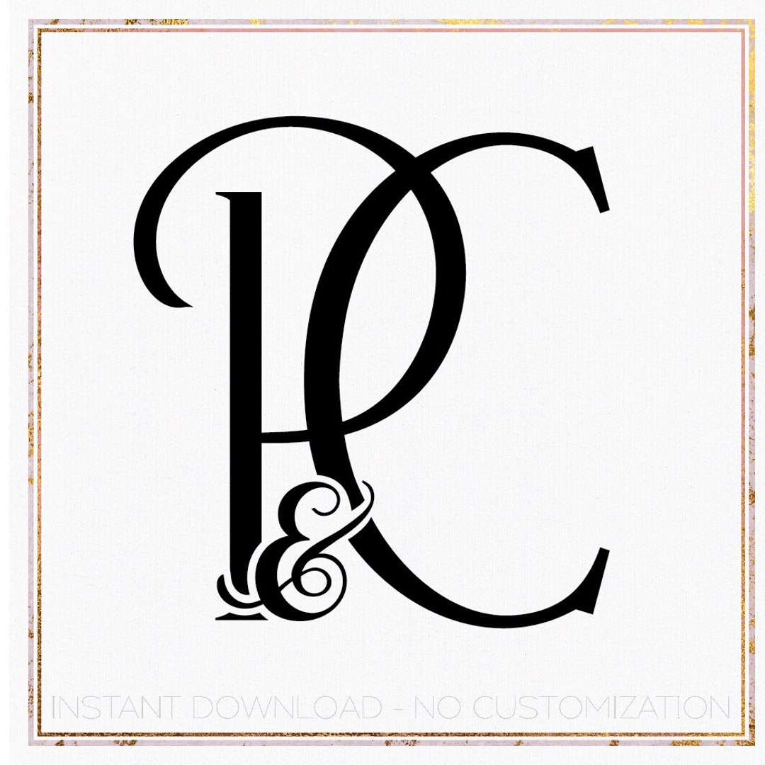 Minimalist Wedding Monogram Logo Design, Initial PC CP (digital ...