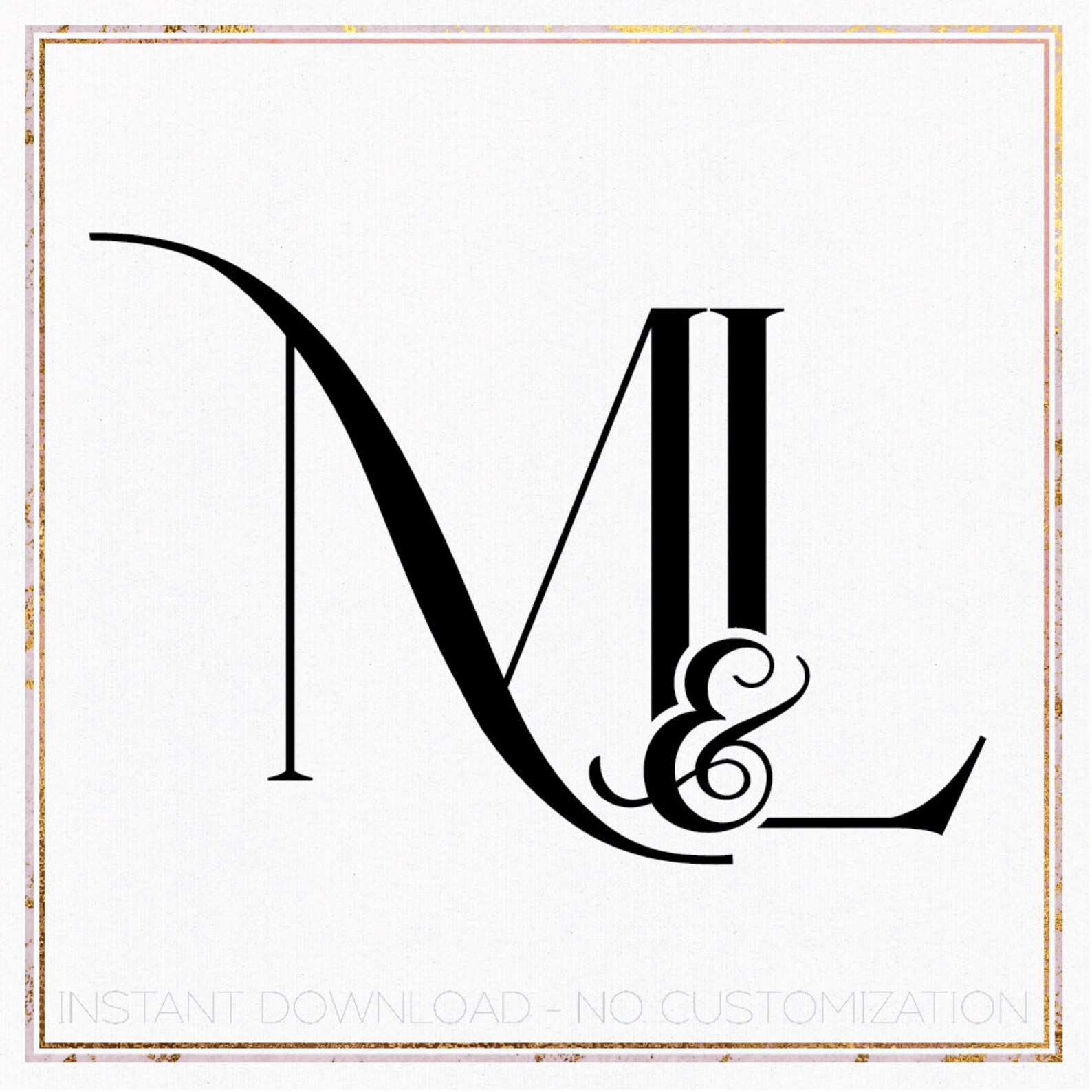 Modern Wedding Monogram, Premade Logo Design, Wedding Couple Logo ...