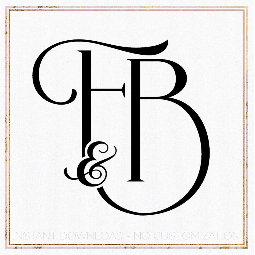 Minimalist Wedding Monogram Logo Design, FB Initials (digital Download ...
