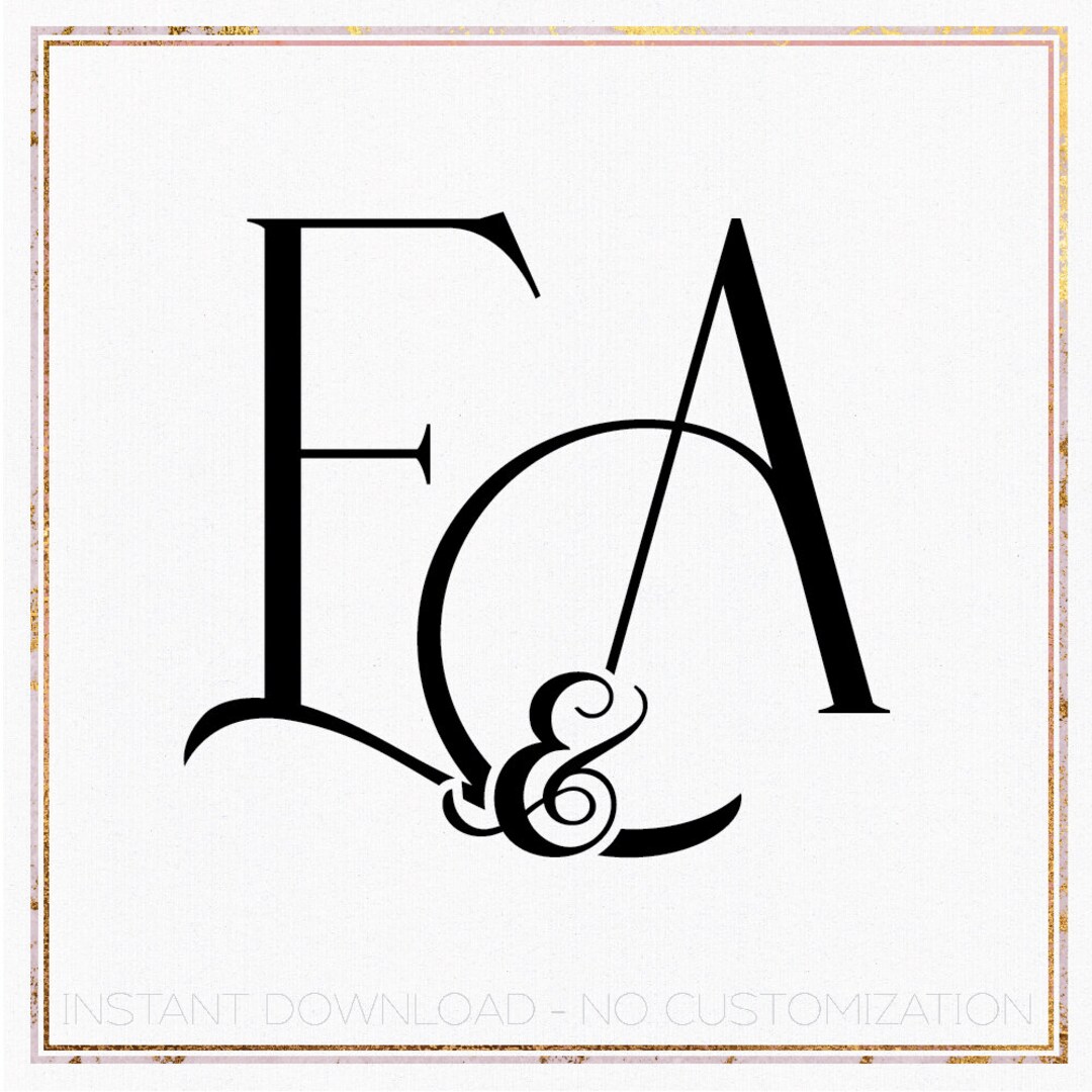 Minimalist Wedding Monogram Logo Design, Initials EA (digital Download ...