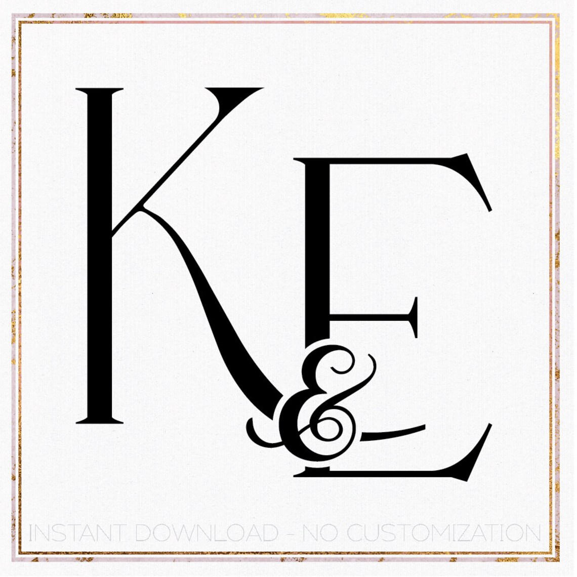 Ke Intials Minimalist Wedding Monogram Logo Design, Initials KE EK (digital ...