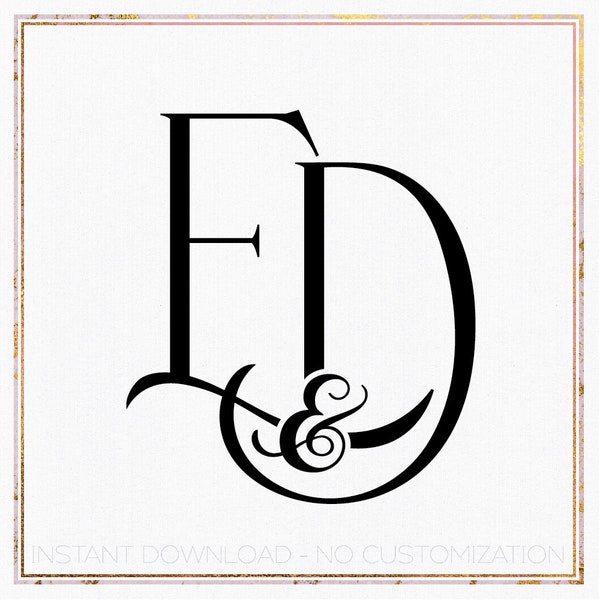Modern wedding Monogram, Chic logo, Custom Wedding Logo, Minimalist Wedding Monogram, Initials Logo, Dance floor Monogram, ED, DE