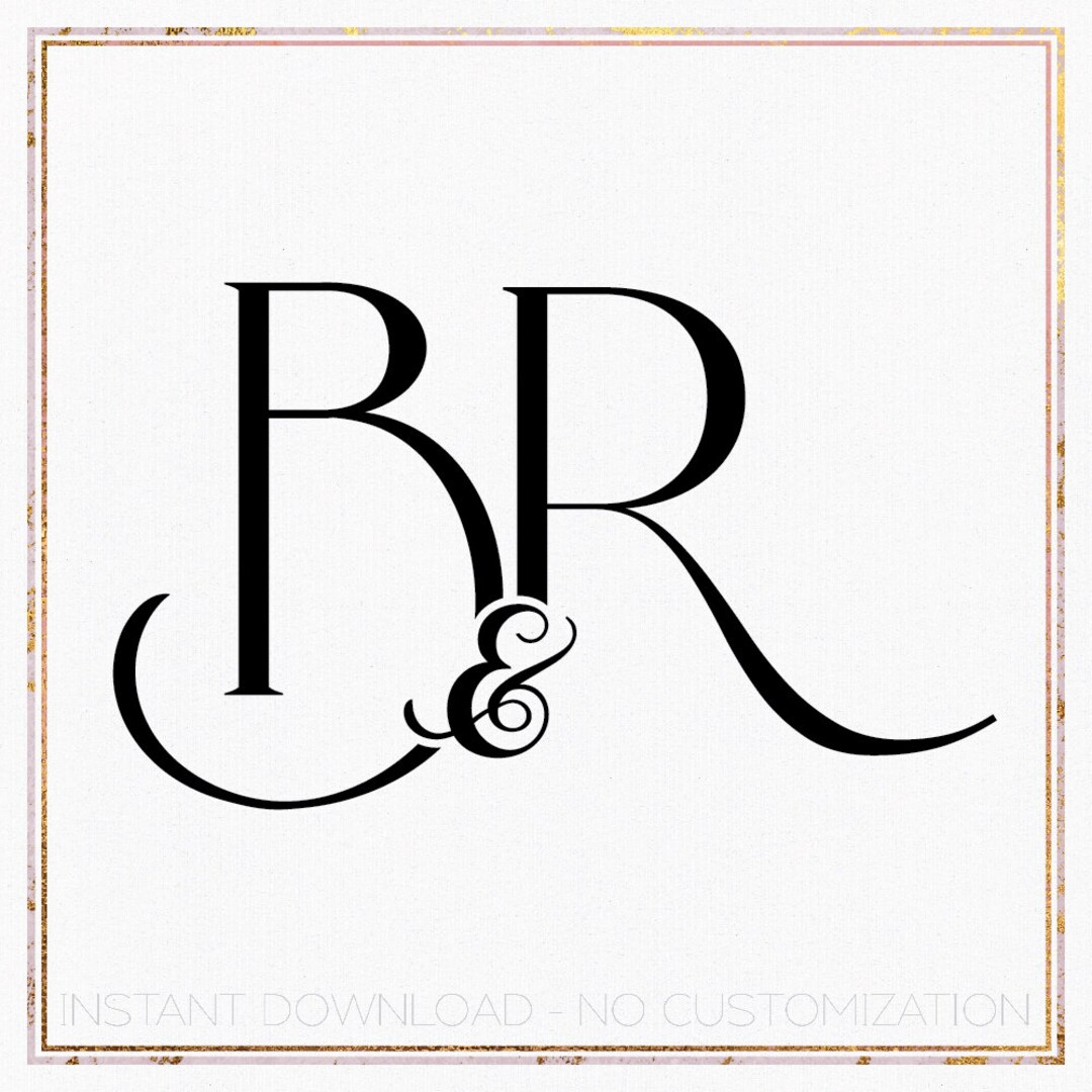 Minimalist Wedding Monogram Logo Design, Initials BR (digital Download ...