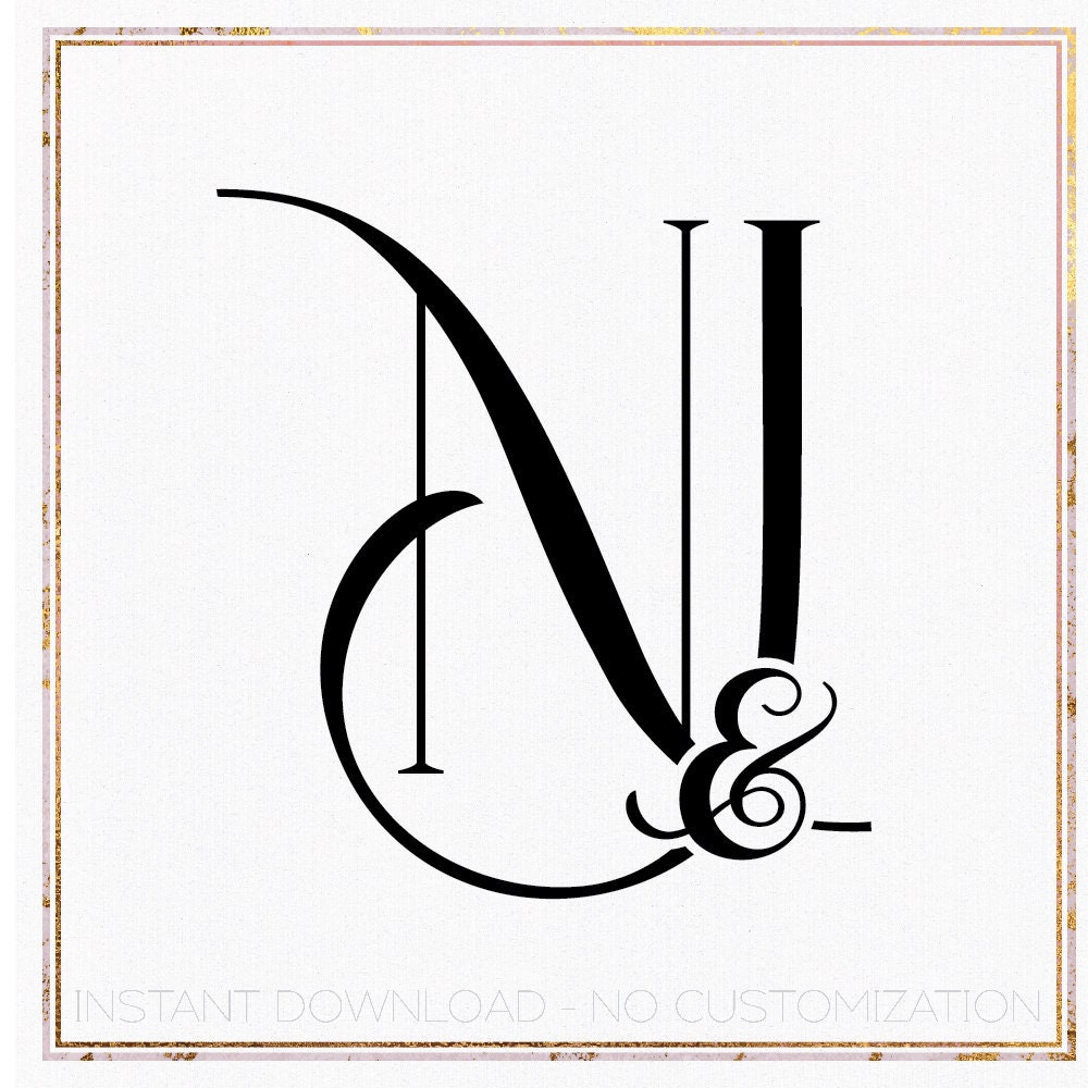 Minimalist Wedding Monogram Logo Design, Initial NJ JN (digital ...