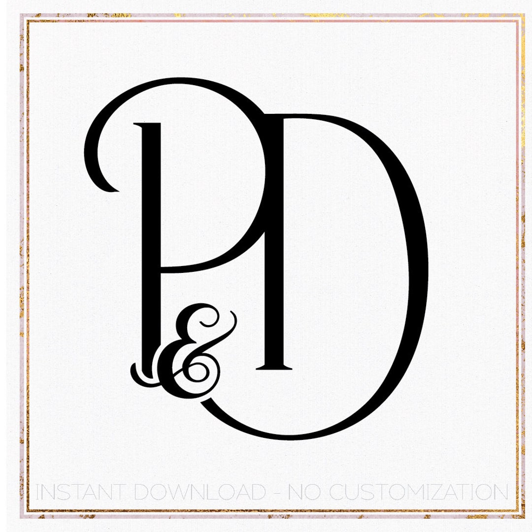 Minimalist Wedding Monogram Logo Design, Initial PD DP (digital ...