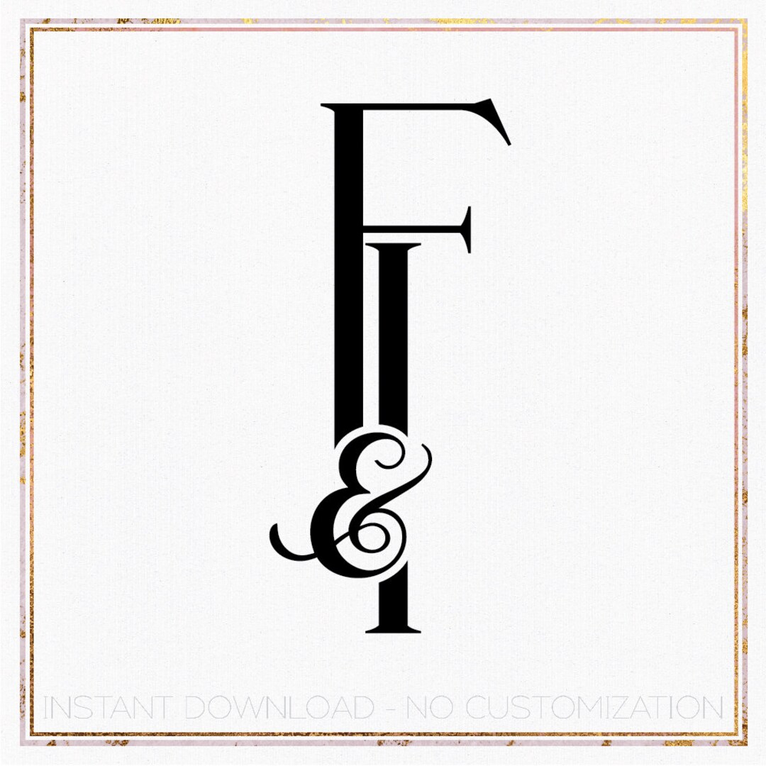Modern Wedding Monogram, Chic Logo, Stylish Wedding Couple Logo ...