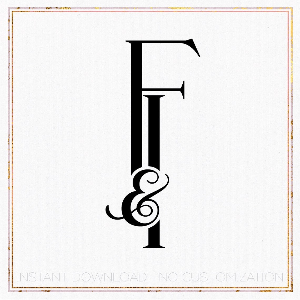 Modern Wedding Monogram, Chic Logo, Stylish Wedding Couple Logo ...