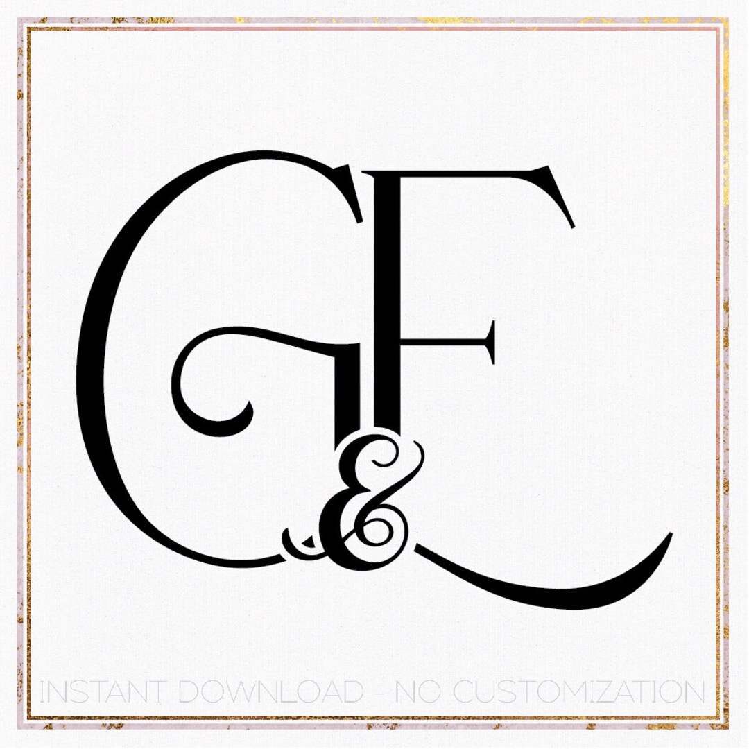 Modern Wedding Monogram, Chic Logo, Stylish Wedding Couple Logo ...