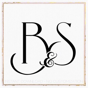 May include: Black and white monogram design featuring the letters "B" and "S" intertwined with an ampersand.
