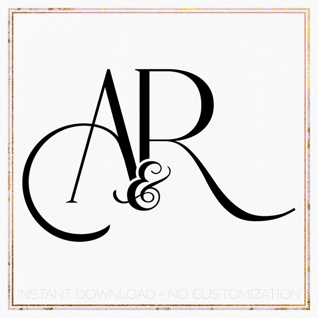 Minimalist Wedding Monogram Logo Design, Initial AR RA (digital ...