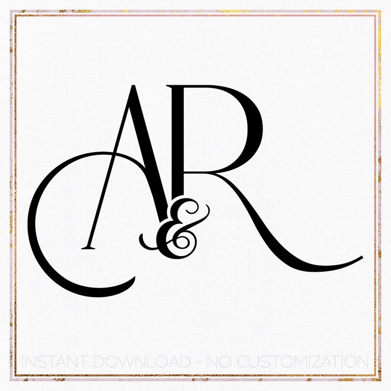 Minimalist Wedding Monogram Logo Design, Initial AR RA (digital ...