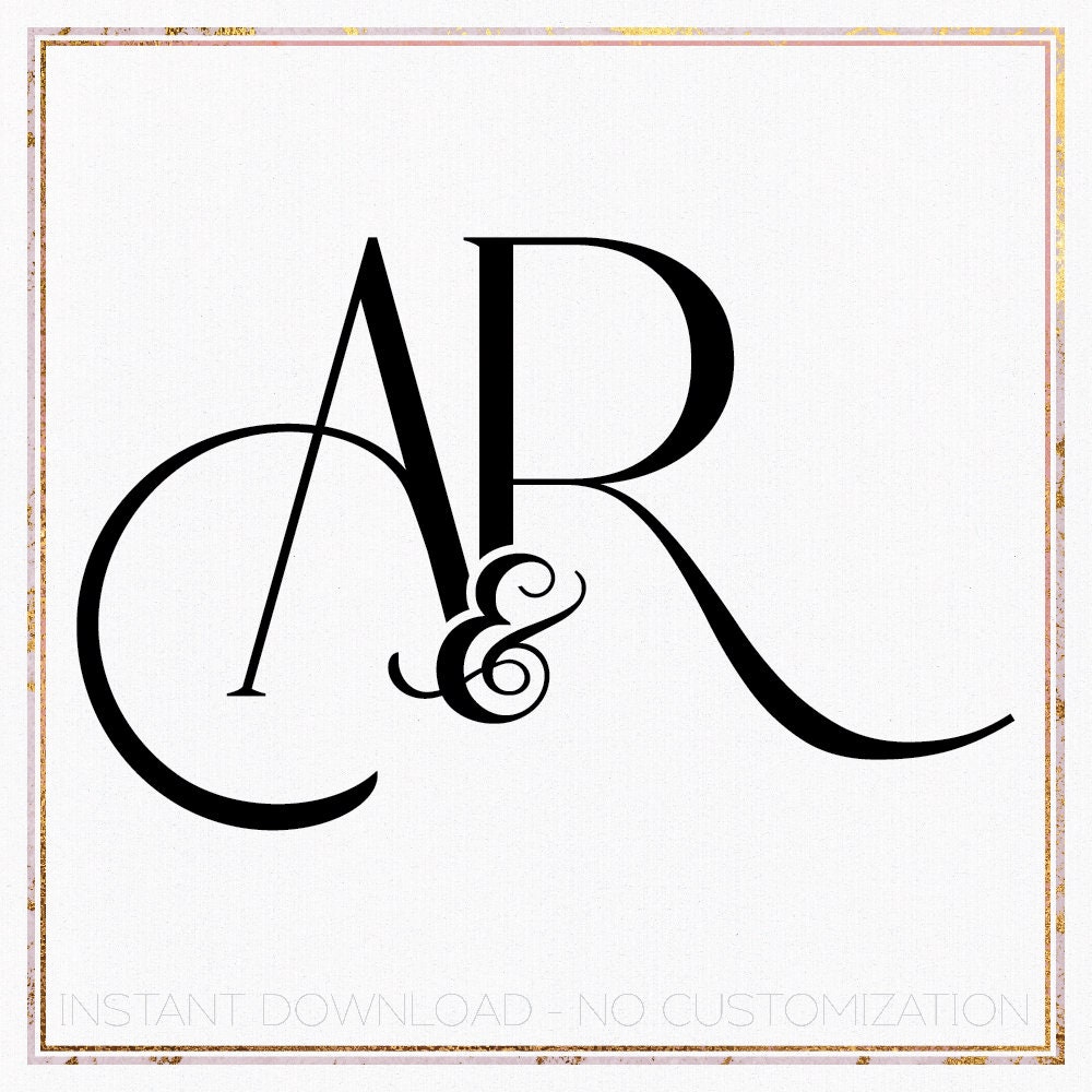 Minimalist Wedding Monogram Logo Design, Initial AR RA (digital ...