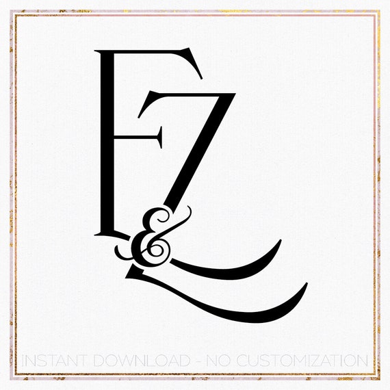 Modern Wedding Monogram Logo, Initial EZ ZE (digital Download - Etsy