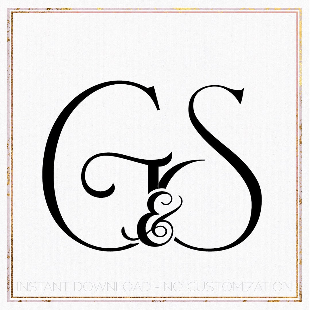 Minimalist Wedding Monogram Logo Design, GS Initial (digital Download ...
