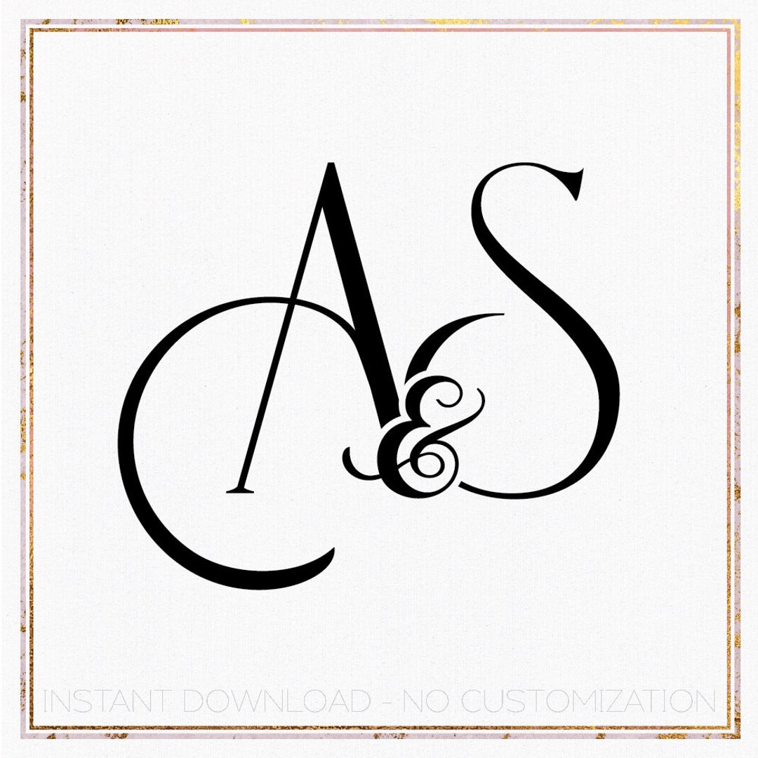 Minimalist Wedding Monogram Logo Design, Initial AS (digital Download ...