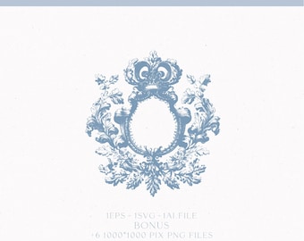 Monogramme d'écusson de mariage vintage, création de logo sur mesure (téléchargement numérique)