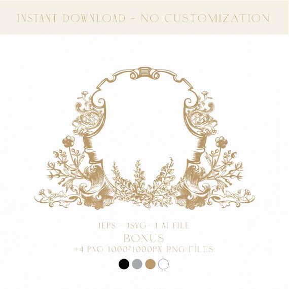 Botanical Logo Digital Download  for Unique Wedding Invitations and Wedding Koozies , Crest for Personalized Candle Gifts and Seating Chart