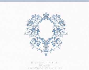 écusson de mariage vintage, création de logo monogramme, modèle d'esquisse (fichier SVG)