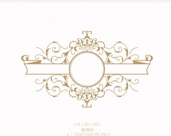 Elegant Wedding Crest Monogram, Vintage Style DIY (Digital Download)