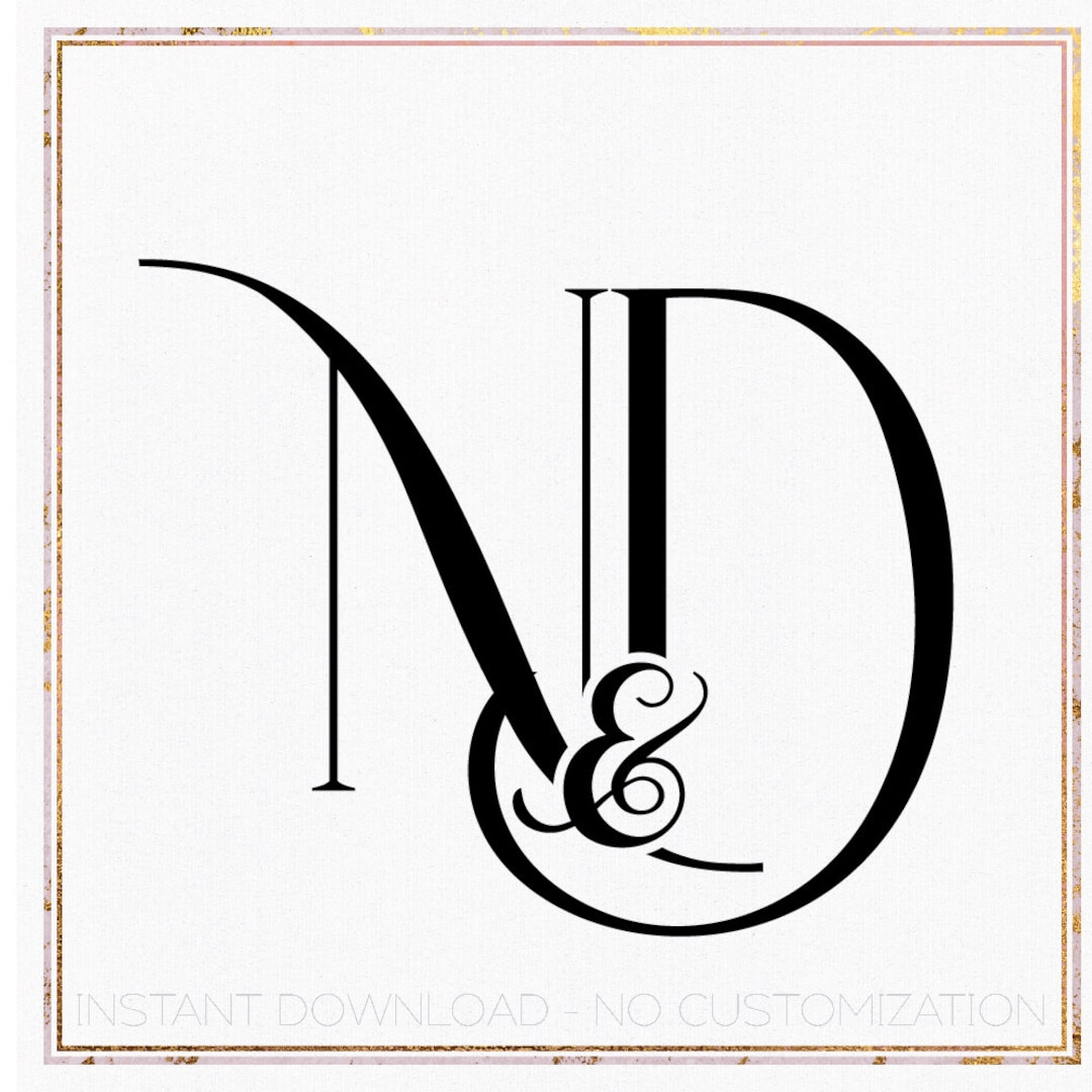 Minimalist Wedding Monogram Logo, Initial ND DN (digital Download) - Etsy