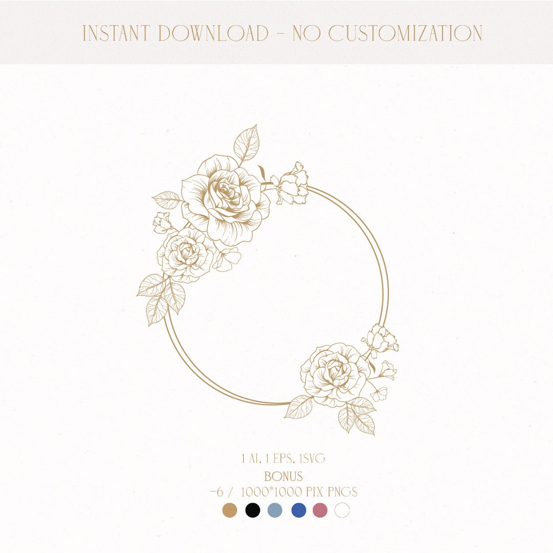 Floral Wedding Logo, Rose Monogram (digital Download) - Etsy