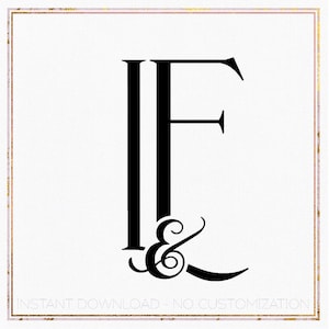 May include: Black and white graphic design of the letters "I & F" in a stylized font.