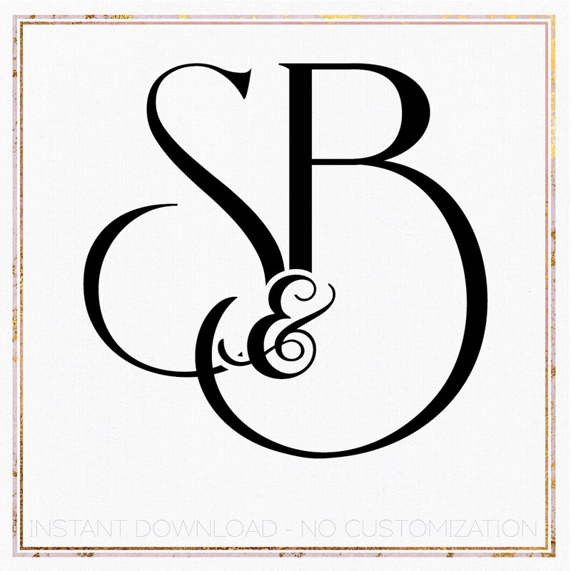Sb Script Monogram Sb Monogram - Etsy