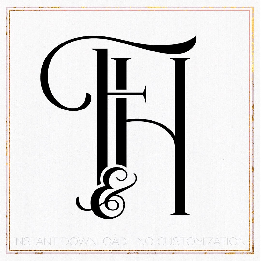 Modern Wedding Monogram, Chic Logo, Stylish Wedding Couple Logo ...