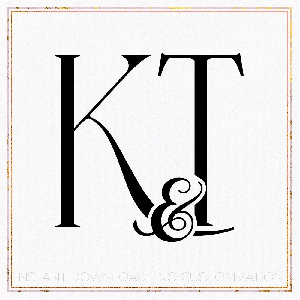 KT Wedding Monogram Logo, Minimalist Initials (digital Download) - Etsy