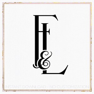 May include: Black and white graphic design of the letters "F" and "E" with an ampersand symbol between them. The letters are stylized and have a decorative flourish.