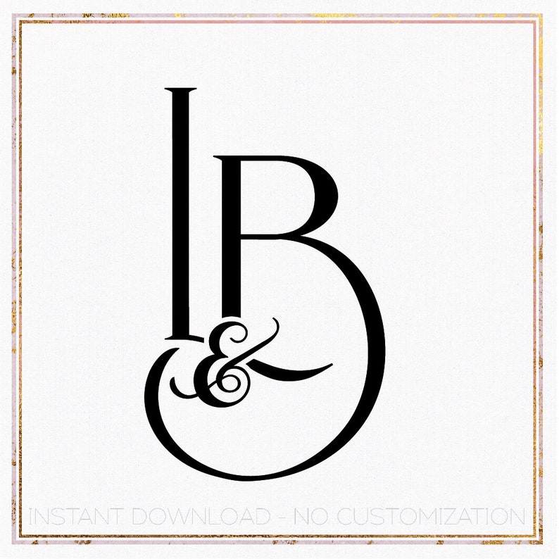 LB Wedding Monogram, Minimalist Couple Initial Logo (digital Download ...
