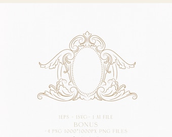 Vintage Wedding Crest Logo | Elegant Monogram (Digital Download)