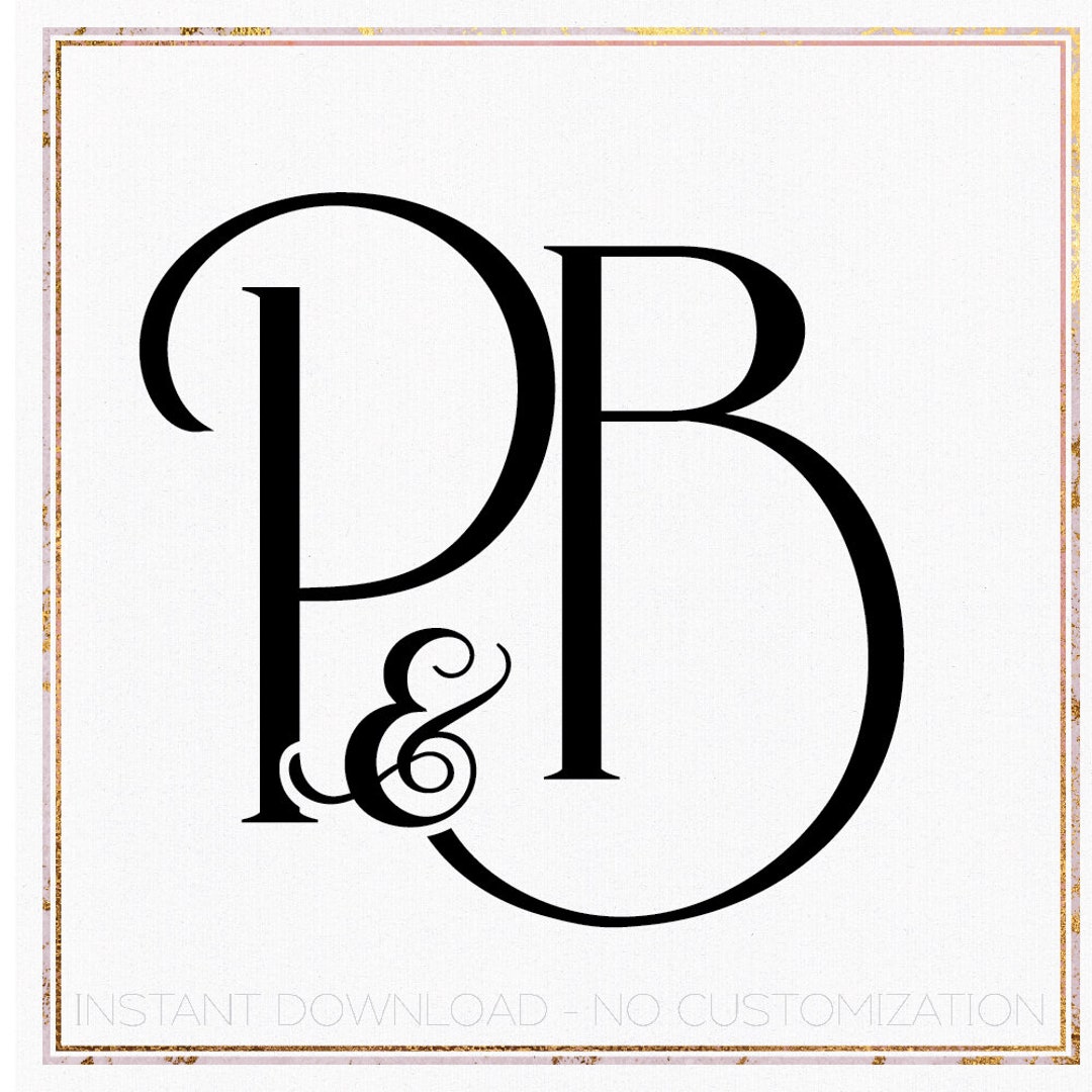 Minimalist Wedding Monogram Logo, Initial PB Design (digital Download ...