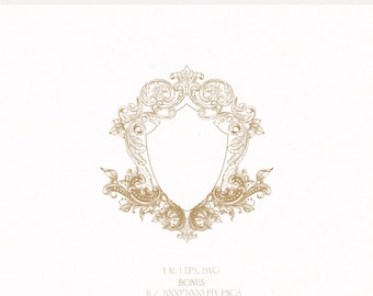Écusson monogramme de mariage vintage, création de logo élégante (téléchargement numérique)