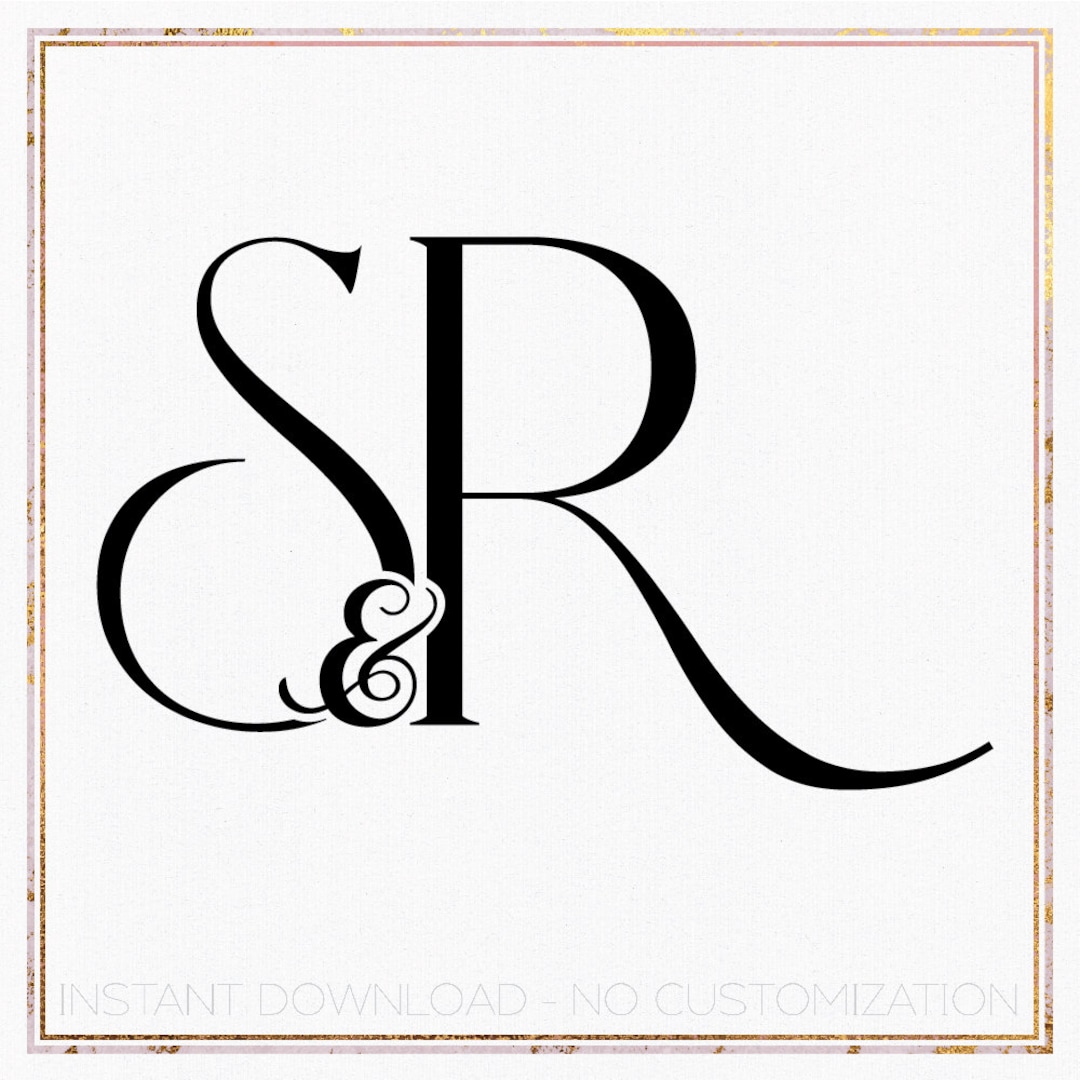 Rustic Sr Monogram Minimalist Wedding Monogram Logo, Initial SR (digital Download) - Etsy