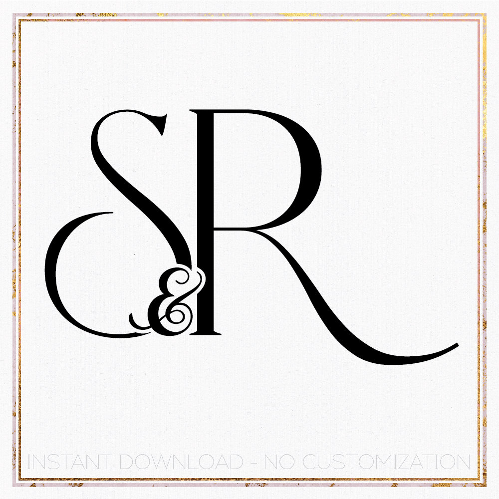 Rustic Sr Monogram Minimalist Wedding Monogram Logo, Initial SR (digital Download) - Etsy