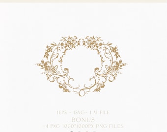 Vintage Hochzeitskranz Monogramm Logo (Digitaler Download)