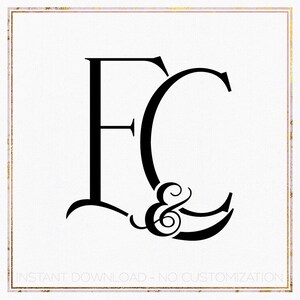 May include: Black and white monogram design featuring the letters "F" and "C" with an ampersand symbol between them. The letters are stylized in a script font.