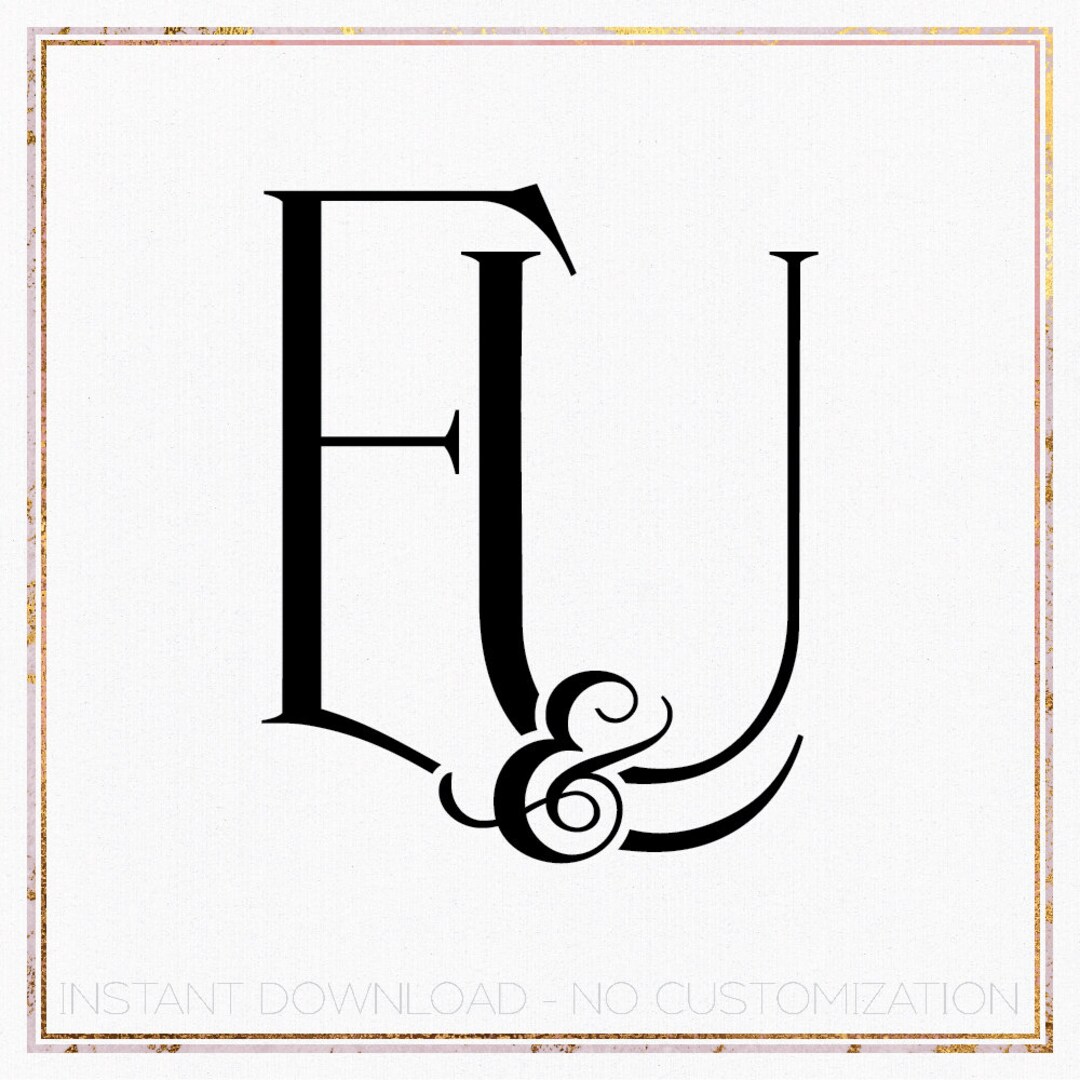 Minimalist Wedding Monogram Logo Design, Initials EU (digital Download ...
