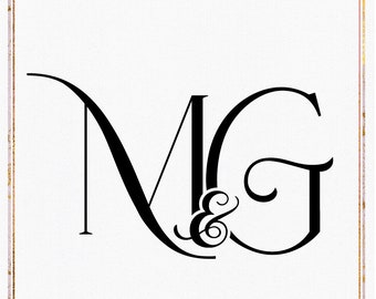 Minimalist Wedding Monogram Logo Design, MG GM (Digital Download