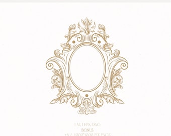 Vintage Baroque Wedding Crest | Monogram Frame (Digital Download)